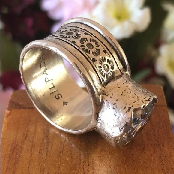 Silpada Sterling Silver CZ “Queen For a Day” Ring Size 5 1/4 - Picture 2 of 3